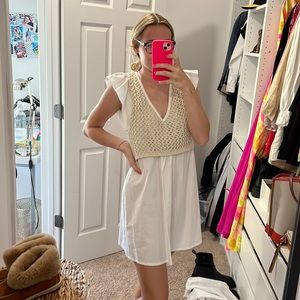 Zara white crochet dress